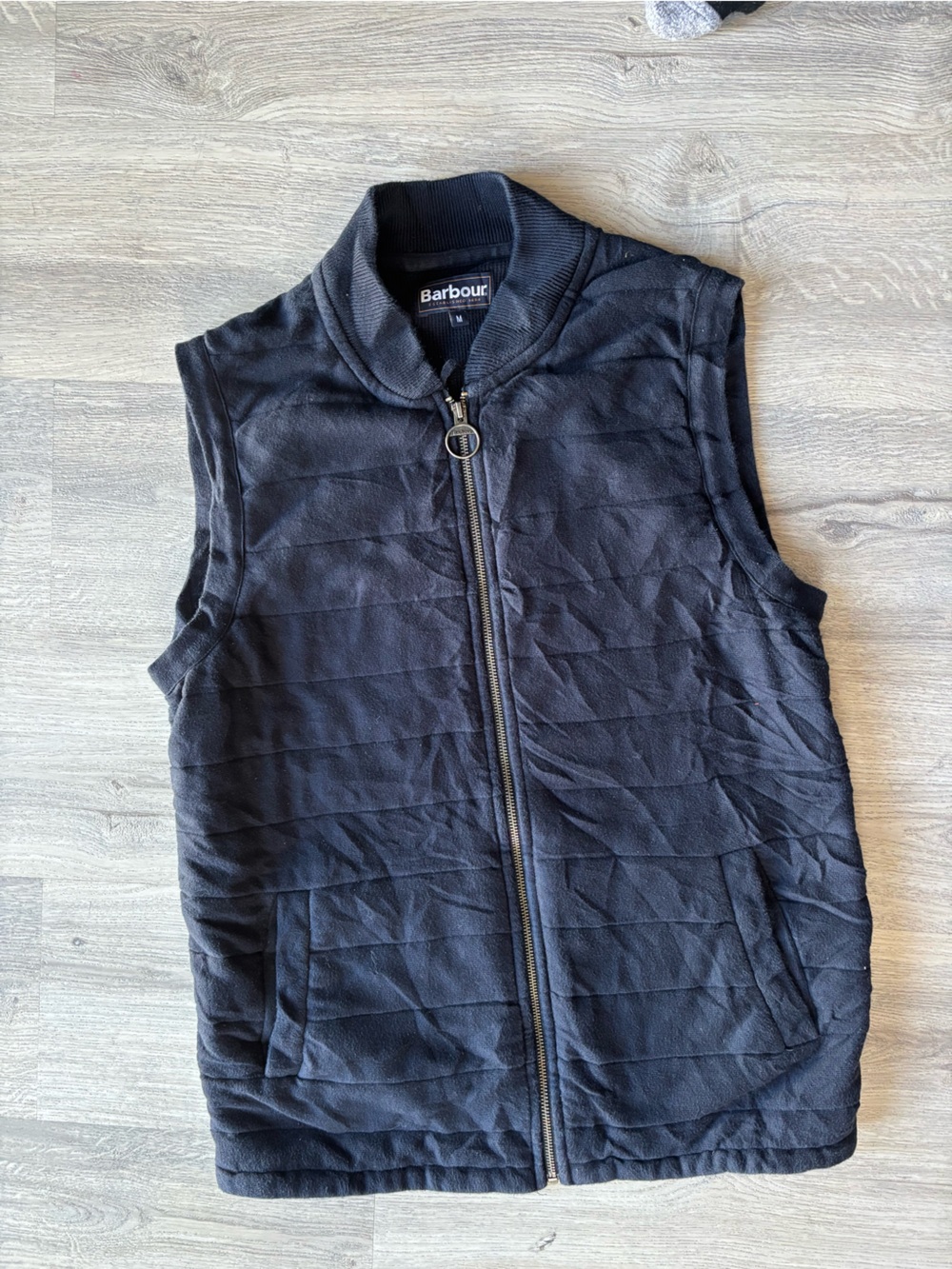 Barbour Black Quilted Zip-Up Sleeveless Vest